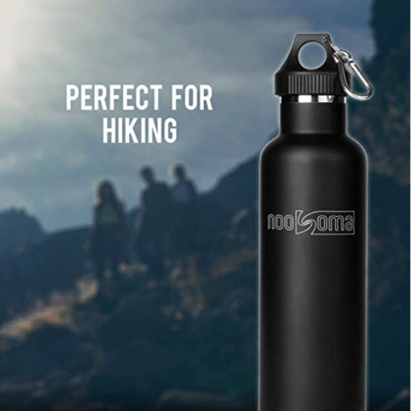 Insulated Black Stainless Steel Water Bottle - Picture 5 of 7